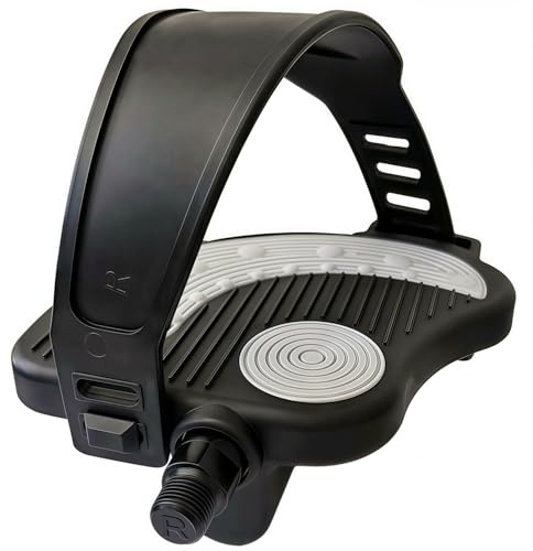 YBEKI 1 Paar Premium Heimtrainer Pedale mit Riemen – 9/16″ (14,3 mm) & 1/2″ (12,7 mm) Spindel – Universell kompatibel mit Peloton, Schwinn, Kettler, Christopeit – Indoor Cycling Pedale (9/16 Spindel)
