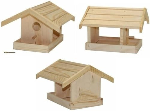 Holz VOGELHAUS zum Bemalen und Basteln - VOGELHÄUSCHEN Futterhaus