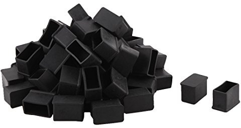 Sourcingmap 60pcs Embout Pied Chaise Bouchon Tampon Capuchon Protection Jambe Meuble Plancher Rectangulaire Noir 15 x 30mm