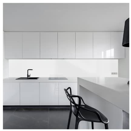 KeraBad Küchenrückwand aus Aluverbund, Spritzschutz Küche, 3mm dick, Weiß, 40x180cm