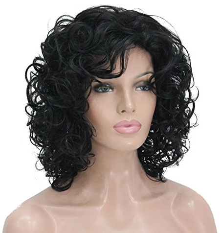 Lydell Short Length Afro Curl Full Synthetic Wig Women Wigs