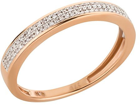 Ardeo Aurum Damenring aus 375 Gold Rosegold mit 0,1 ct Diamant Brillant Memory-Ring Eternity Verlobungsring