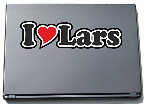 INDIGOS UG - Aufkleber - I Love Heart Decal Sticker Laptopskin 210 mm - Ich Liebe - I Love Lars - Laptop Netbook Computer - Sticker mit Namen vom Mann Frau Kind