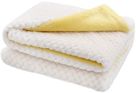 furrybaby Premium Flauschige Fleece-Hundedecke, weicher und Warmer Haustierwurf für Hunde und Katzen (Weiß, Größe S (60 x 80 cm)