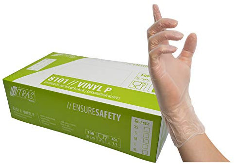 NITRAS Vinyl Handschuhe gepudert transparent von MCD - VE 100 Stück
