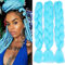 24 Braids Extensions Jumbo Braids Kunsthaar 3 Bündel Synthetik Crochet Hair Flechthaar Afro Box Braiding (Hellblau)