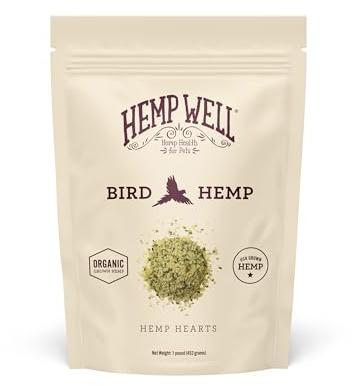 Hemp Well Organic Hemp Hearts –Reduces Feather Plucking, Promotes Relaxation, Immune Support, Organically Sourced, USA Grown, GMO Free – 1 Pound Bag