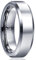 Cloyo 6mm Silber Ring Herren Wolfram Ehering mit Hochpoliert Freundschaftsring für Hochzeit Verlobung und Geburtstag Größe 59 (18.8)