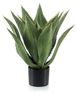 artplants.de Kunst Agave Fernanda, grün, 55cm - Künstliche Agave Pflanze/Sukkulente künstlich