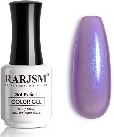 RARJSM Light Purple Pearl Gel Nail Polish Sea Shell Mermaid Pearlescent Gel Nail 1 PCS 15ml Soak Off Nail Gel Polish Varnish with Shimmer Effect for DIY Nail Art at Home (Shell 11)