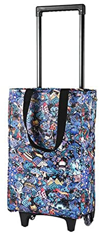 SHOPPING TROLLEY Mode Einkaufswagen klappbarer Leise 2 PU-Rollen groß 20L Wasserdicht Bleib frisch Isolierbeutel Trolley-Tasche 2 in 1 mit Sockel für Supermarkt Reisen Picknick Einkaufsroller