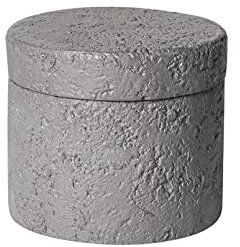Cutfouwe Kleiner Tischmülleimer mit Deckel - 0,7 kg leicht, wind-, wetter- und geruchsresistent. aus Beton und Edelstahl.(Grau-B)