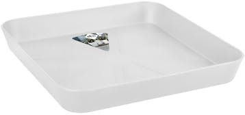 Elho Loft Urban Soucoupe Carrée 28 - Soucoupe pour Extérieur - Ø 27.5 x H 3.8 cm - Blanc/Blanc Soie