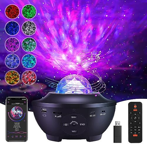 Joycabin Sternenhimmel Projektor Galaxy Light Nachtlicht Ozeanwelle Projektor Sternenlichtprojektor LED Aurora Bluetooth Musik Projektor Lampe für Kinder Erwachsene Schlafzimmer Dekor Party Geschenk