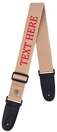 Personalisierter Bestickter Gitarrengurt Kundenspezifischer Gitarrengurt (Khaki)