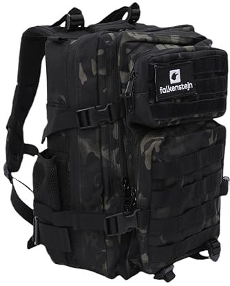 FALKENSTEJN Rucksack für Freizeit Outdooraktivitäten Schule Arbeit Multifunktionsrucksack (woodland 25/30L, 25/30L)