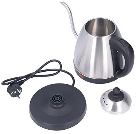 Hervidor Eléctrico de Cuello de Cisne de 1,2 L, Hervidor de Café de Acero Inoxidable, Resistente Al Calor, Eléctrico, Antideslizante, Cuello de Cisne, Hervidor Manual para Café