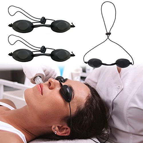 Lunettes de Solarium,Lunettes de Protection UV,Lunettes Bronzage,Lunettes Solarium,Lunettes de Protection,Pour le Traitement Cosmétique au Laser,la Protection UV,l'épilation IPL,(Noir),3 Pièces