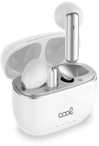 Auriculares Stereo Bluetooth Dual Pod Earpods Cool Gen LCD Blanco