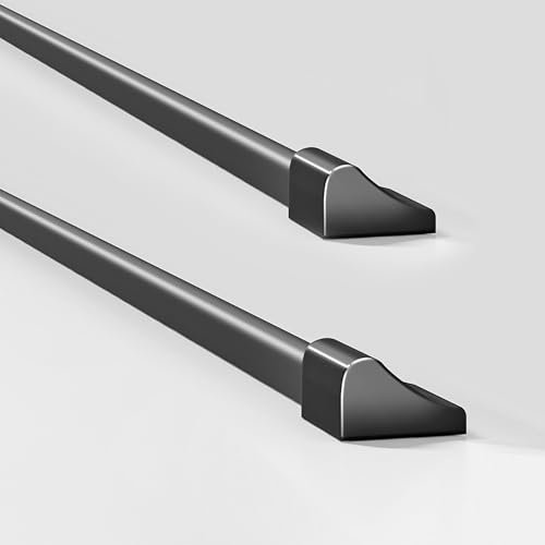 WDWRITTI Profilo di protezione contro le cadute per doccia, 95 cm, in alluminio, per doccia, in vetro, colore nero (2 pezzi)