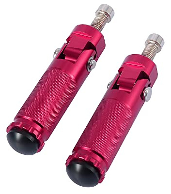 ABSOPRO Moto Repose-pieds Aluminium Rouge (Ensemble de 2) pour Moto de Rue, Universel, Arrière