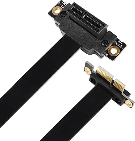 GINTOOYUN PCIE 1 cavo di prolunga a 90 gradi PCI Express 3.0, 1 connettore maschio a femmina su scheda di rete wireless, cavo di collegamento per scheda audio (50 cm, slot 90° verso l'alto) (50 cm)