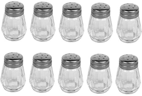 COLLBATH 10 Stücke Mini Salzbehälter und Pfefferstreuer Gewürzbehälter für Bbq und Camping Transparente Gewürzmühlen Hause und Unterwegs Ideal für Picknick und Reisen