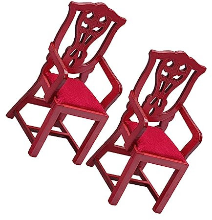 Toyvian 2 Pièces Chaise De Maison De Poupée Décoration De Maison De Poupée Accessoire De Maison De Poupée Ornement De Chaise Décor De Pot De Plante Micro Scène Bois De Bébé Miniature
