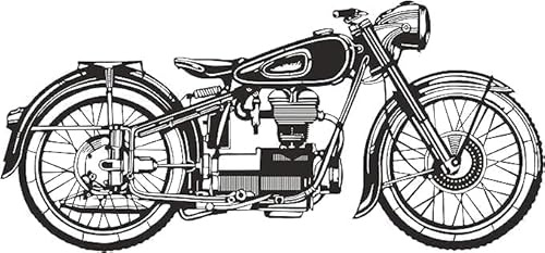 Generisch Wanddekoration aus Metall l Motorrad,Leuchtturm,Anker Motiv l Wohnzimmer Schlafzimmer Außen Dekoration l Metal Wall Art (Motorrad)