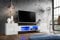 Komodee, Merano Bank TV Schrank, Weiss, LED RGB, Breite 230 cm x Höhe 52,5 cm x Tiefe 35 cm, für Wohnzimmer, Schlafzimmer