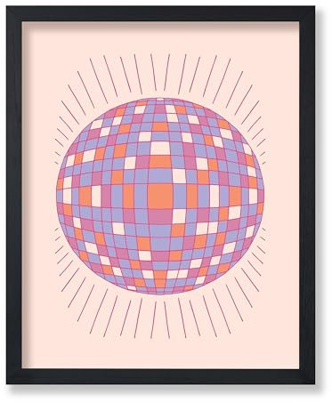Poster Master Discokugel-Poster – Retro-Disco-Druck – Boho-Kunst – Trendige Kunst – Moderne Kunst – Minimale Kunst – Geschenk für Männer & Frauen – Schicke Dekoration für Schlafzimmer, Wohnzimmer oder