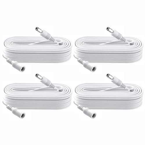 Tonton DC Verlängerungskabel 1M, 12V Strom Anschlusskabel für EZVIZ Security Überwachungskamera, Led Streifen, NVR DVR IP Kameras, Drucker, Router (4er Pack)