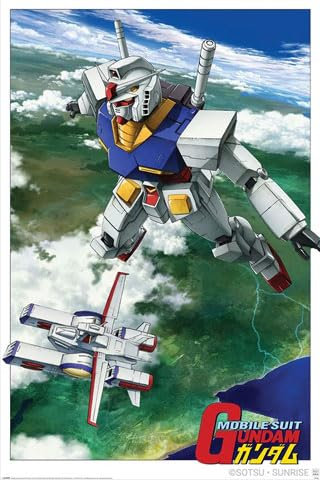 Gundam - Mobile Suit Flight - Anime Poster Plakat Druck Größe 61x91,5 cm + 2 St Posterleisten Alu 63 cm