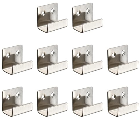 FEEIMOL 10 Piezas Soporte para Azulejos Pared Acero Inoxidable Gancho Exhibición Cerámica Ganchos Resistentes Soporte En Ángulo En U para Baño Cocina Hogar Colgar Cuadros Espejo 25mm