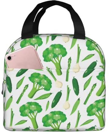 Insulated Lunch Bags for Men Women Work - Asparagus cucumber Small Adult Lunch Box for Men Women, Water Proof Soft Cooler Bag Insulated for Travel, Lunch Tote Bag for Women Men