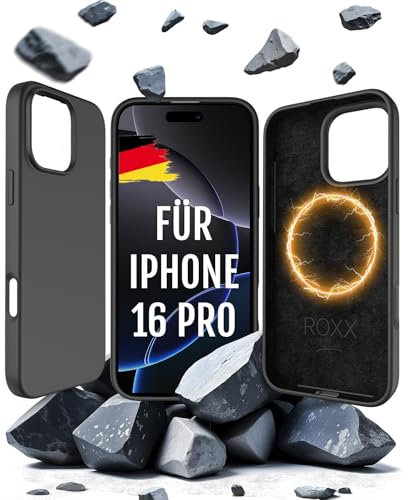 Roxx Silikon Hülle | Wie das Original | Passend für iPhone 16 Pro | Für MagSafe | Testsieger | Hardcase | Innenschutz | Displayschutz | Kameraschutz