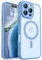CANSHN Magnetic for iPhone 16 Pro Case, Upgraded [Full Camera Protection] [Compatible with Magsafe] [Translucent Matte] Shockproof Protective Phone Case for iPhone 16 Pro 6.3 - Light Blue