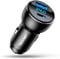 TECKNET 66W Zigarettenanzünder USB C, 12V/24V USB Adapter Auto PD3.0 & QC4.0 Dual Port KFZ Ladegerät Auto Ladegerät Adapter Metall USB Zigarettenanzünder mit iPhone, Samsung, iOS, Android Smartphones