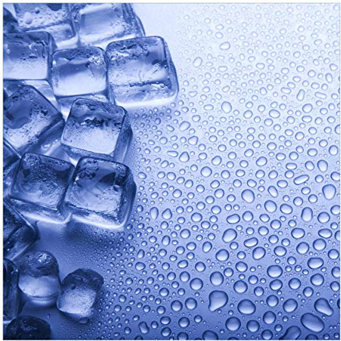 Wallario Glasbild Eiswürfel - 55 x 55 cm Wandbilder Glas in Premium-Qualität: Brillante Farben, freischwebende Optik