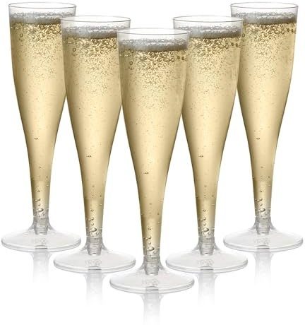 MATANA 96 Premium Elegante Sektgläser Plastik, 130ml - Mehrweg Cocktailgläser, Champagner Gläser aus Kunststoff, Sektflöten, Proseccogläser für Hochzeiten, Geburtstage, Partys