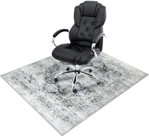 Homcomodar Alfombra Silla Escritorio 90x120cm Gris Alfombra Protectora Suelo Silla Ruedas Antideslizante Alfombra para Silla de Gaming Ruedas Oficina Ordenador