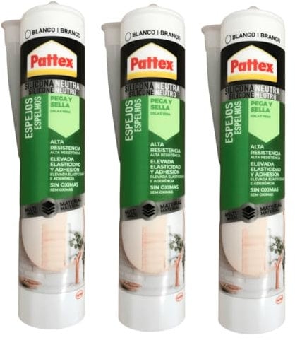 Neutral Silikon für Innen und Außen Weiß- Dichtstoff für Fassaden und Fensteranwendungen - Spiegelkleber - UV Beständig und Geruchsfrei (3 x 280ml)
