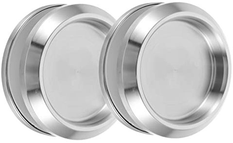 Housoutil Manija de puerta de ducha de acero inoxidable, perilla de tirón de puerta de cristal, redondo, para baño, puerta corredera, hardware, 2 unidades