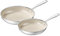 Redchef Hybrid Nonstick Frying Pans Set,24cm/28cm Frying Pan Skillet 2pcs,Tri-Ply Stainless Steel Ceramic Skillet with Stay-Cool Handle,Non Toxic,Dishwasher Safe,Compatible with All Cooktops(Beige)