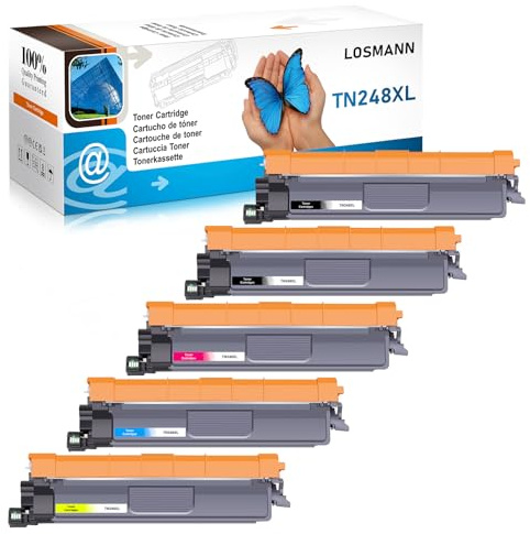 LOSMANN 5X Toner Kompatibel für Brother TN248XL TN-248 MFC-L3740CDWE | Kompatibel für Brother MFC-L3760CDW L8390CDW L3740CDW DCP-L3515CDW L3520CDWE L3560CDW HL-L3240CDW HL-L3220CWE