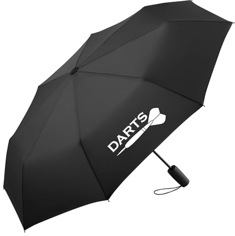 Huuraa Regenschirm Darts Dartpfeil Geschenk | 98cm Schwarz Sturmfest Taschenschirm Geschenkidee Robuster Doppelautomatik Schirm Windfest und Kompakt Automatikschirm
