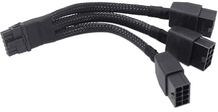 Gintai GPU-Kabel 16 Pin auf 3 x 8 Pin Pcie Extension - Adapter 16 AWG PCIE 5.0 12 VHPWR 600 W 16 Pin 12 + 4 Pin für Grafikkarte RTX 4090 4080 3090TI 4070Ti (3 x 8 Pin)