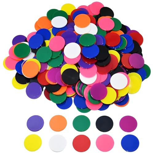 KUMSODE Jetons Plastiques, 100 Pcs Learning Ressources, pour Bingo, Poker, Loto et Jeux de Société, Marqueurs pour Nain Jaune et Caddie, 25mm