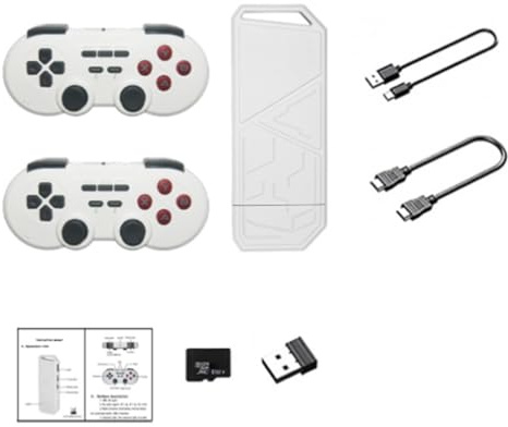 Harewtwy Emulador de Consola de Videojuegos 4K para TV, Máquina de Juegos Retro de Alta Calidad con 2 Controladores