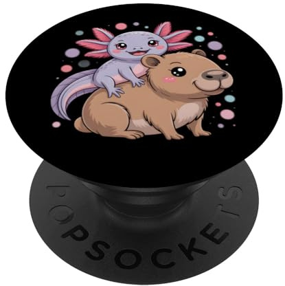 Axolotl und Capybara Kawaii Cute Animal Buddy Design PopSockets Klebender PopGrip